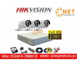 Trọn bộ 3 camera quan sát hồng ngoại 4 trong 1 Hikvision 2MP