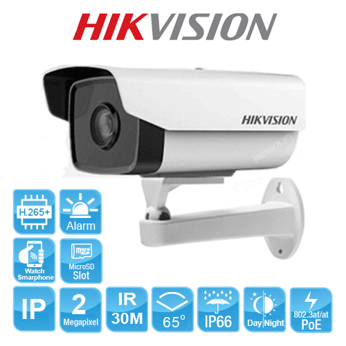 Camera IP hồng ngoại 2.0 megapixel thân trụ Hikvision DS-2CD2T21G0-IS chuẩn nén H.265+